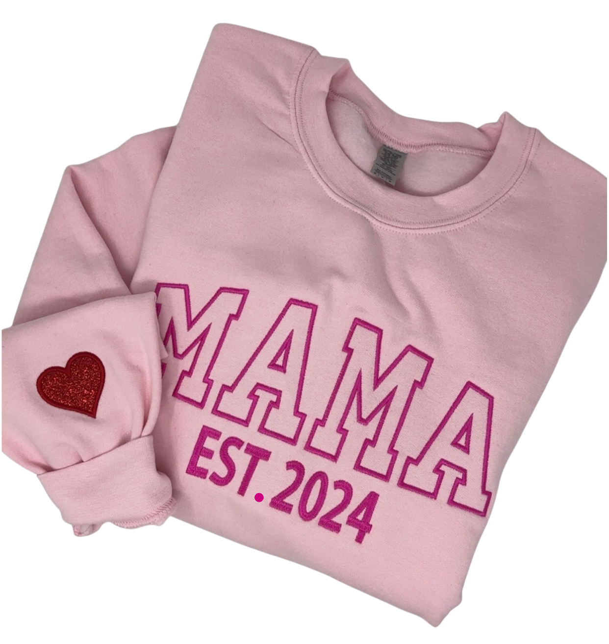 Mama Embroidered Sweatshirt: Personalize Kids Names and Date