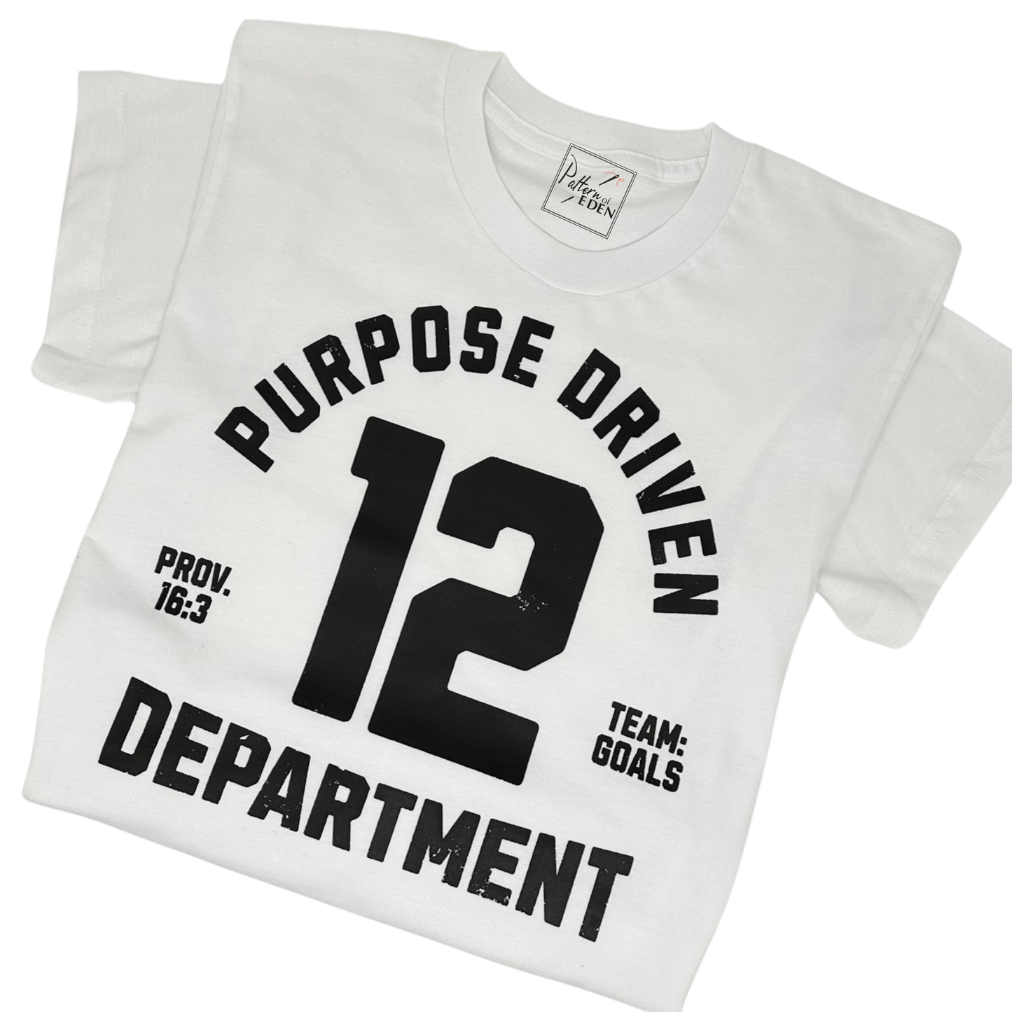 Purpose Driven Department Goals Distress Lettering Screen Print T-Shirt