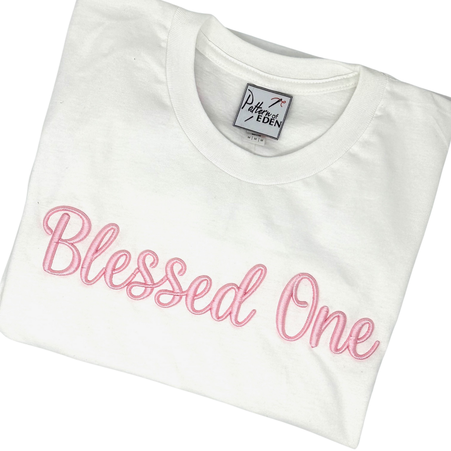 Blessed One 3D Puff Embroidered Comfort Colors White Tee