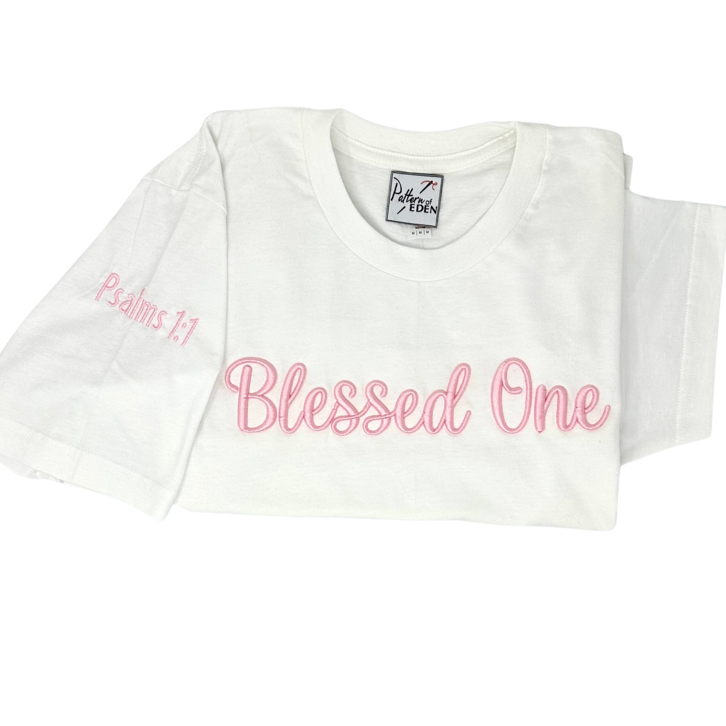 Blessed One 3D Puff Embroidered Comfort Colors White Tee