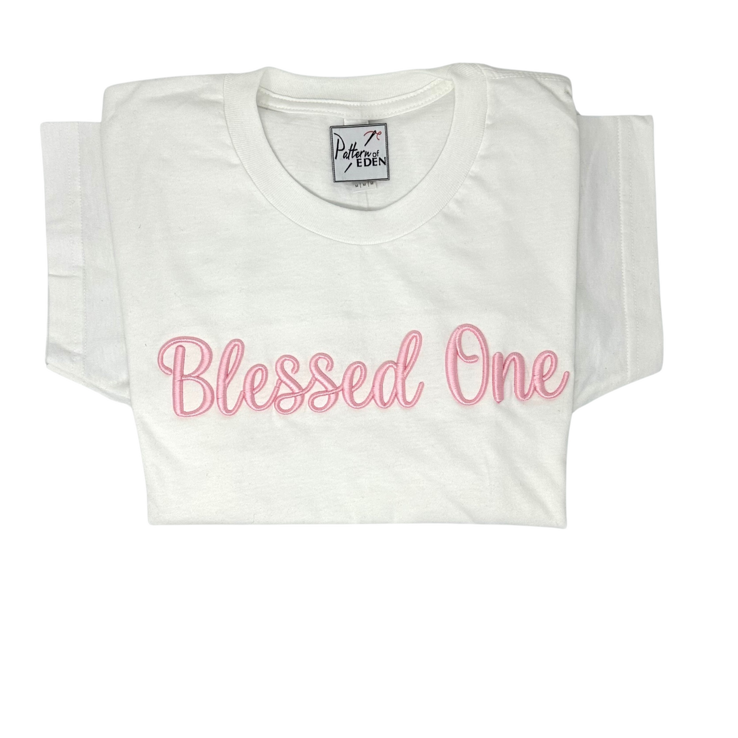 Blessed One 3D Puff Embroidered Comfort Colors White Tee