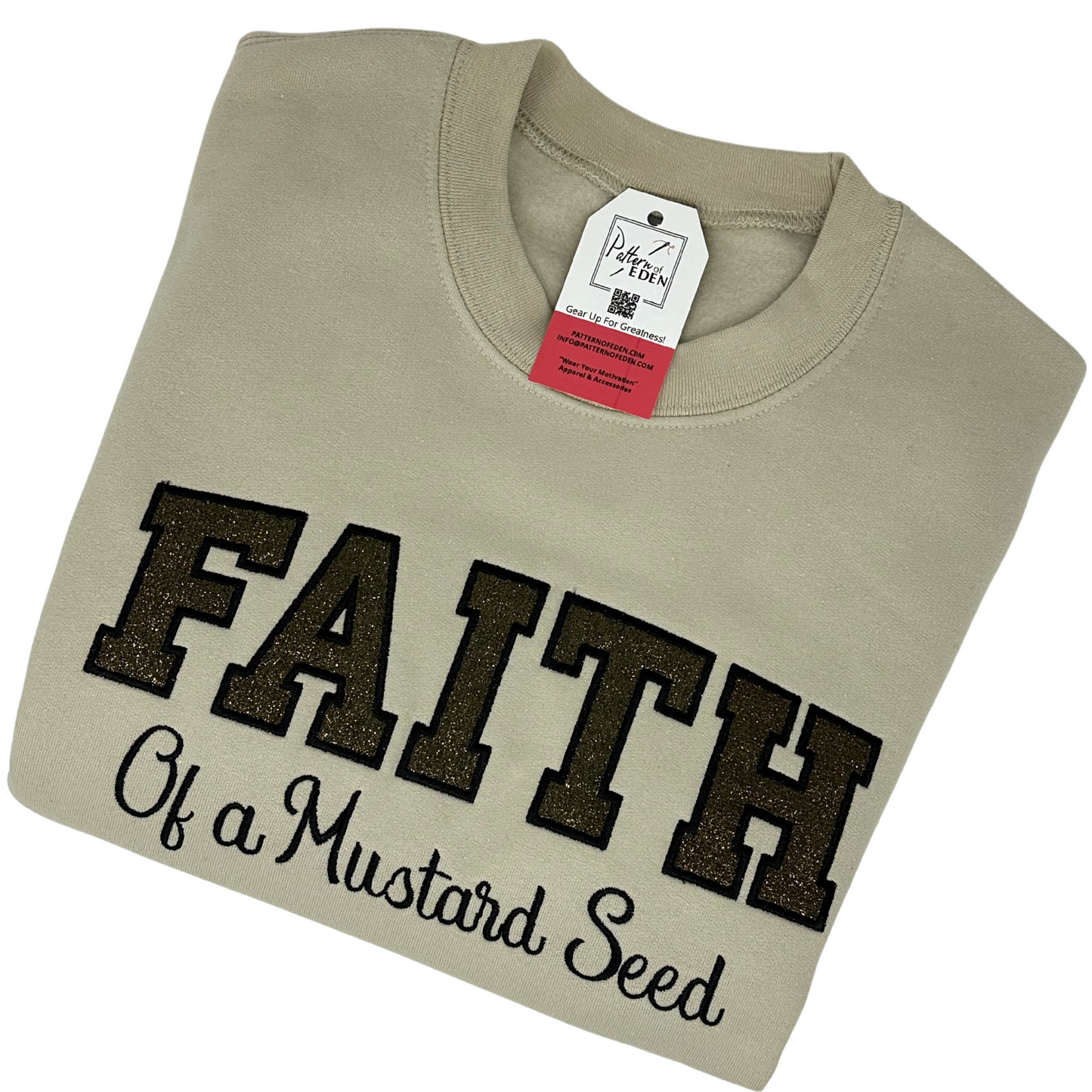 Faith of a Mustard Seed Embroidered & Glittered Sweatshirt