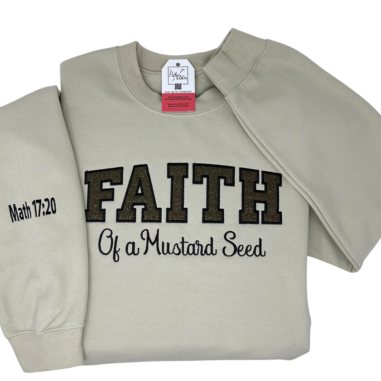 Faith of a Mustard Seed Embroidered & Glittered Sweatshirt