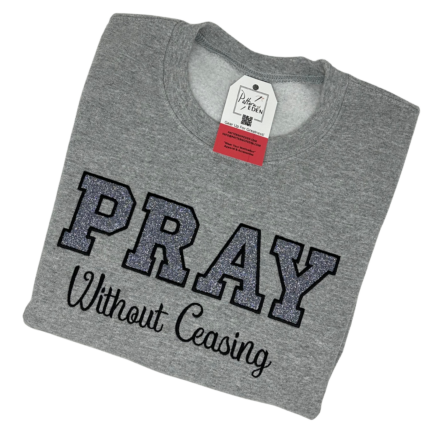 Pray Embroidered & Glittered Sweatshirt