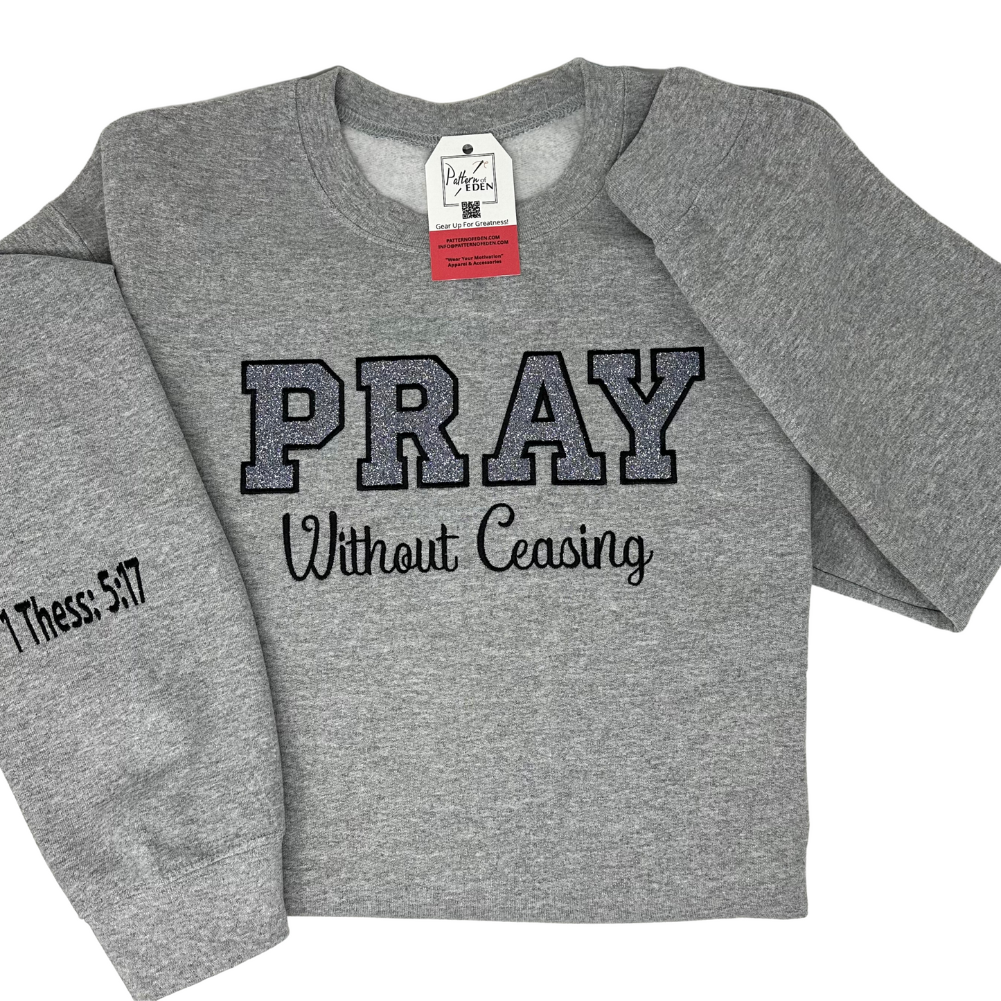 Pray Embroidered & Glittered Sweatshirt